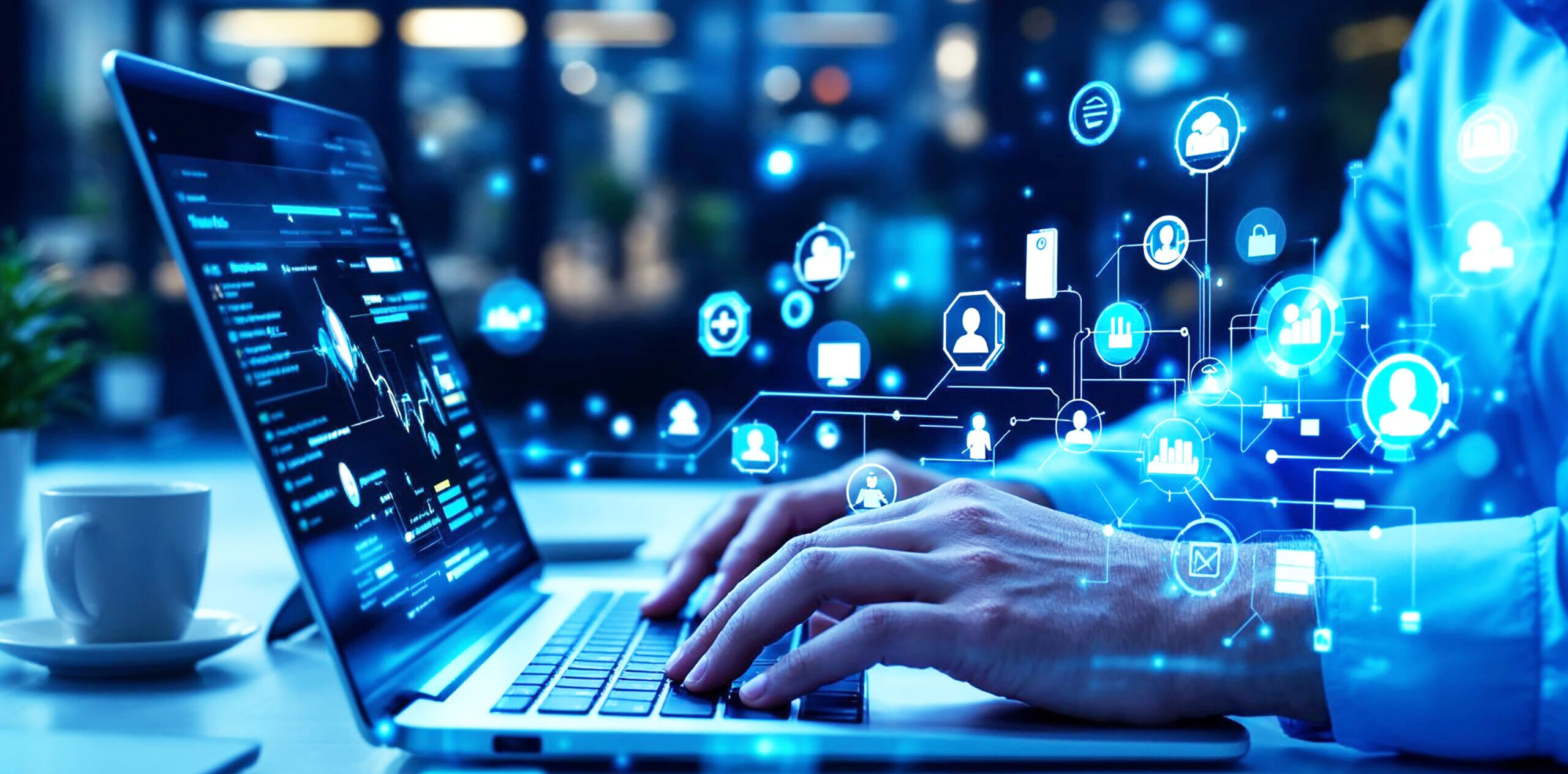 IT expert using advanced monitoring tools