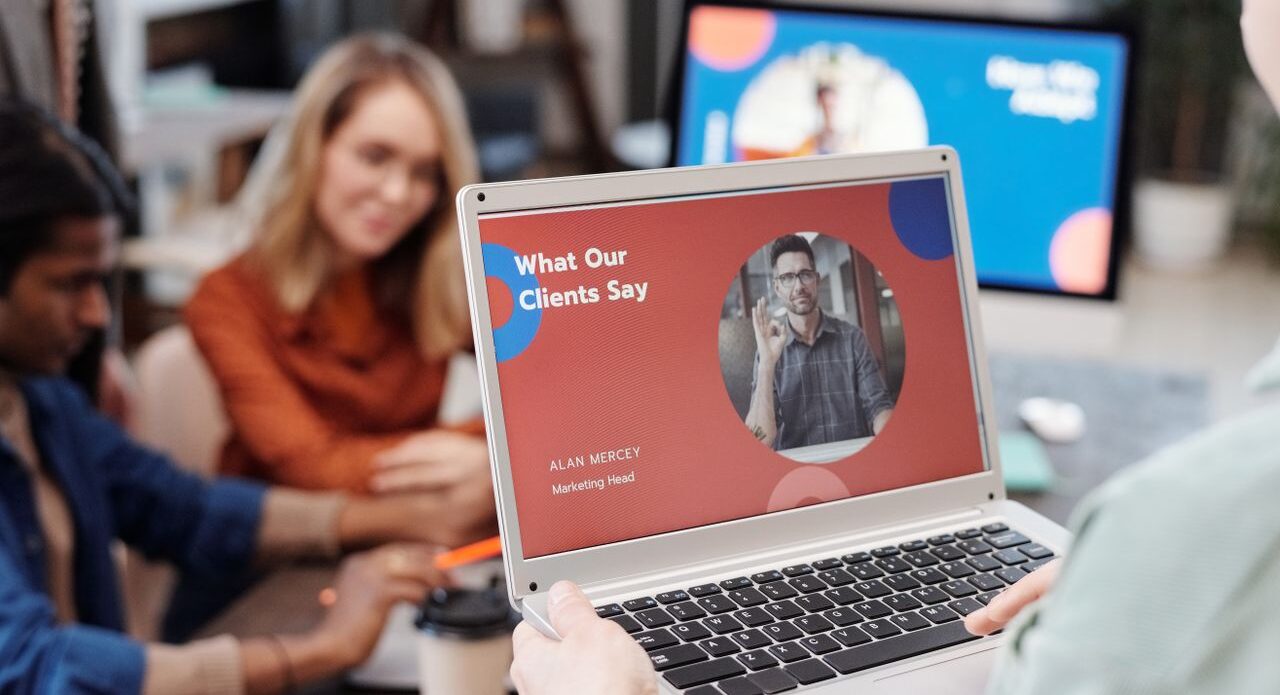team working on a website