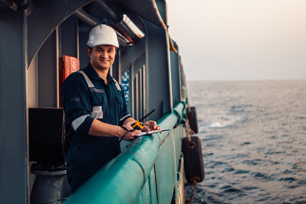 Person working as security officer on a vessel